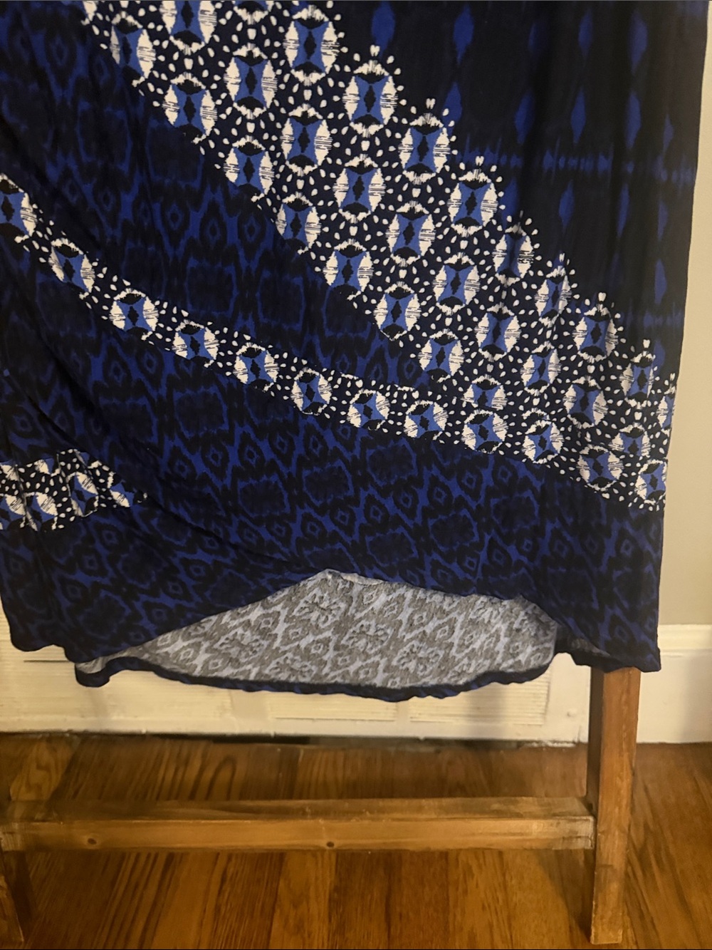 International Concepts Sleeveless Blue Patterned V-Neck Maxi Dress - Picture 3 of 3